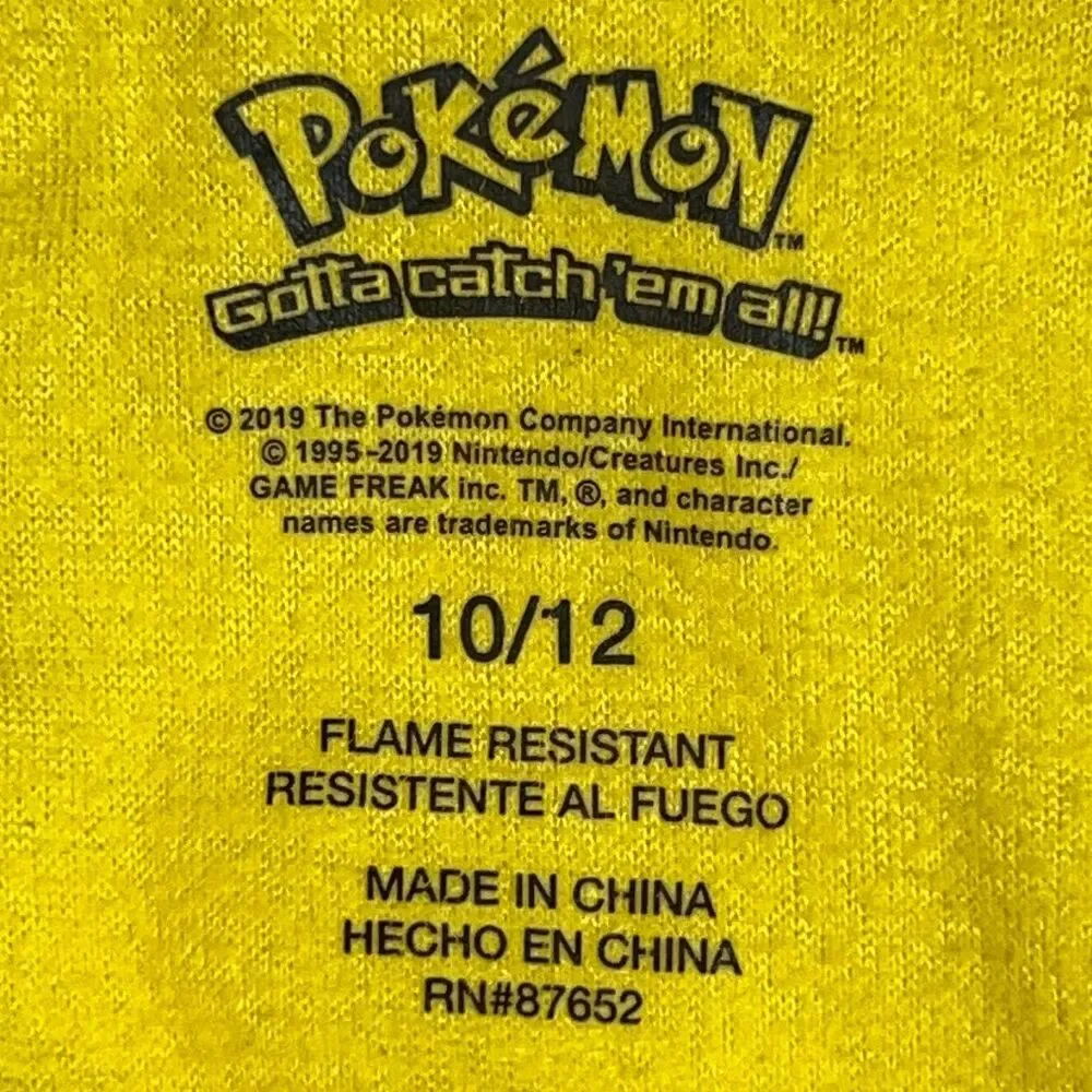 Pokemon Pikachu Kids Hooded One Piece Pajama Blanket Sleeper Union Suit Sz 10/12